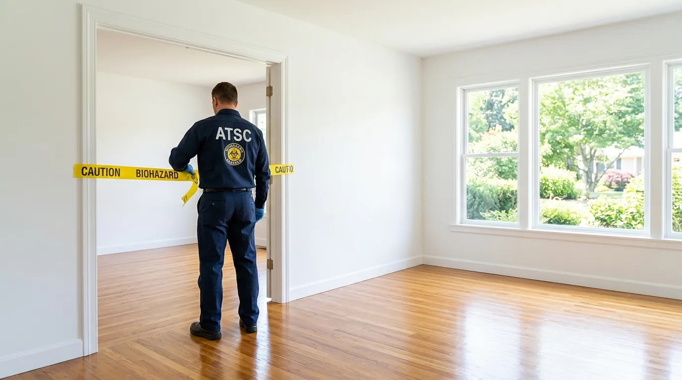 Certified biohazard cleanup crew performing Decomposition Cleanup in Harriman